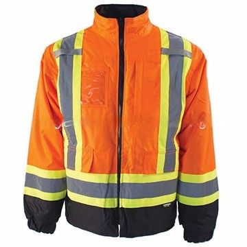 پوشاک ایمنی با دید بالا بازتابنده ژاکت ضد آب Hi Vis کار می کند