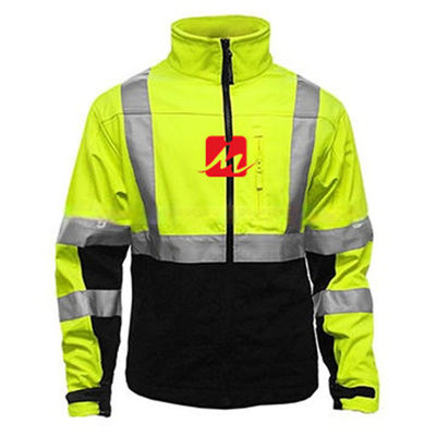 EN471 پوشاک با دید بالا لباس کار ژاکت ایمنی بازتابنده Softshell